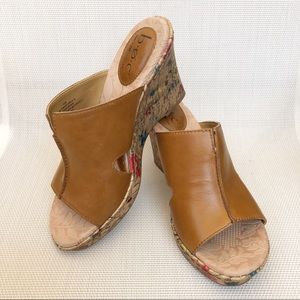 B.O.C. Leather Wedge Sandals | Sz 7